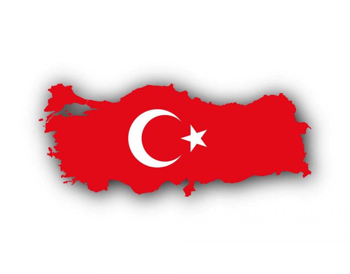 Mapa da bandeira da Turquia