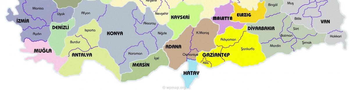Mapa ao Sul da Turquia