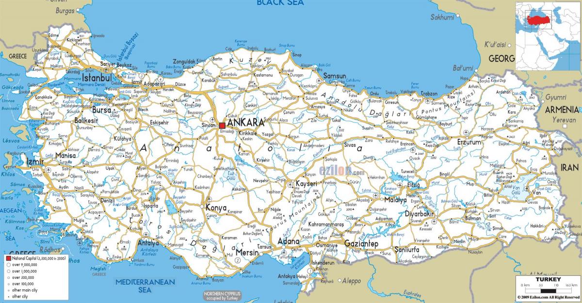 Grande mapa da Turquia