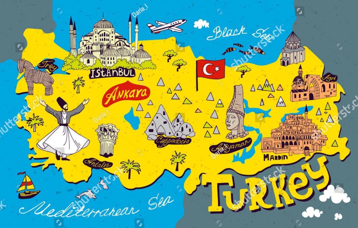 Mapa de viagem da Turquia